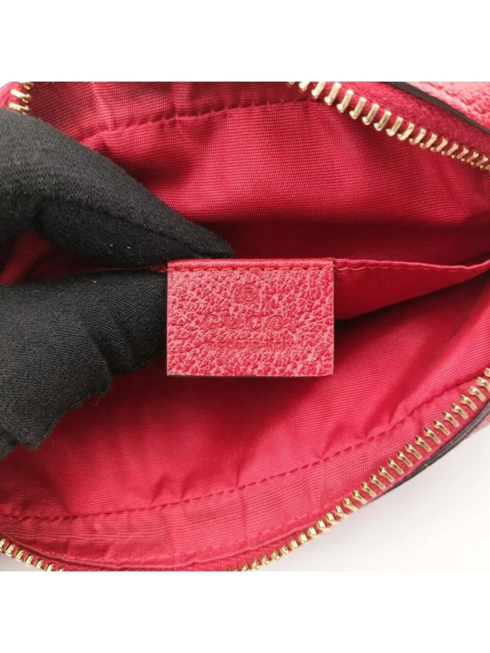 ★SOLD★ Gucci Ophidia Red Navy Ivory Canvas Leather Messenger - Picture 10 of 15